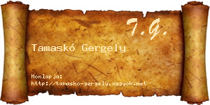Tamaskó Gergely névjegykártya